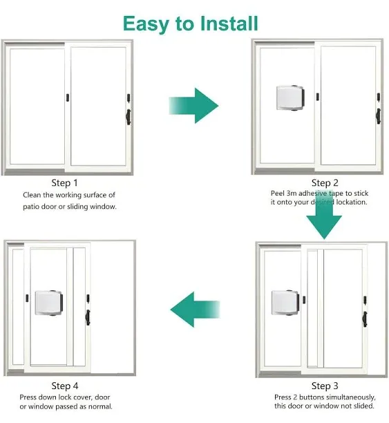 Sliding Glass Door Child Lock - OKEFAN 4 Pack Baby Safety Slide Window Locks for Kids Proof Patio Closet Doors No Drilling Tools Needed (Brown)