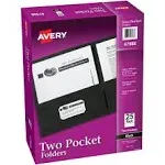 Folder,2-Pocket,Letter,Blk 25PK