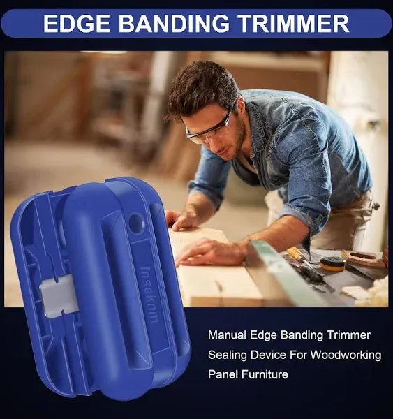 Edge Banding Trimmer,Veneer Trimmer with Tungsten Carbide Blades for Edge Trimmer Woodworking 1 Pack, Blue