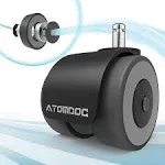 Office Chair Caster Wheels by ATOMDOC, 2.2" Newly Revolutionary Quadruple Ball Bearing Design,Heavy Duty & Safe Protection for All Floors Including Hardwood, Set of 5