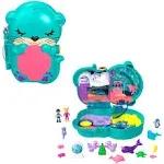 Polly Pocket Otter Aquarium Compact, Theme with Micro &amp;...