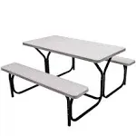 Picnic Table Camping Picnic Bench Set Backyard Garden Patio Dining Party White