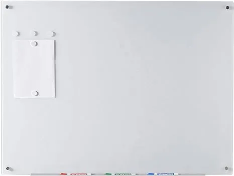 Audio-Visual Direct Magnetic Ultra White Glass Dry-Erase Board Set - 4' x 3' - Includes Magnets, Hardware & Marker Tray