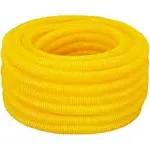 HydroMaxx 1 in. x 100 ft. Flexible Corrugated Yellow HDPE Non Split Tubing Wire Loom