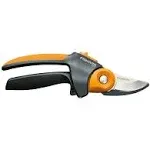 Fiskars PowerGear2 Softgrip Hand Pruner with UltraBlade Steel Coated Blade, Size: 8.84 inch, Black