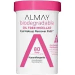 Almay Biodegradable Eye Makeup Remover Pads, Longwear & Waterproof - 80 pads