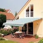 Outsunny 2'' Fabric Beige Cover Retractable Patio Awning Outsunny Size: 144" W x ...