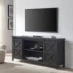 Elmwood Rectangular TV Stand for TV's Up to 80" in Black Grain