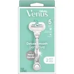 Gillette Venus Deluxe Smooth Sensitive  5 Blade  1 Razor 2 Cartridges