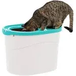 Iris USA Top Entry Cat Litter Box with Scoop, White/Seafoam