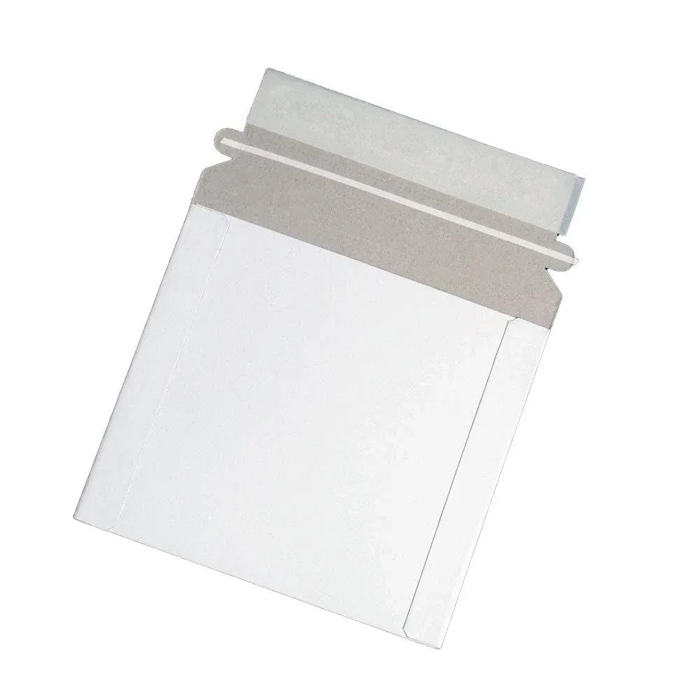 CD/DVD Disc White Cardboard Mailers, 6 x 6 3/8 Inches, Self Seal Adhesive Fla...