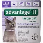 Advantage II Vet-Recommended Flea Prevention for Large Cats 9 lbs+, 4-Monthly Treatments