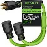 GEARit 30-Amp Generator Extension Cord, 120/250-Volt, 4-Prong,  Assorted Sizes 