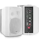 Pyle Bluetooth Indoor Outdoor 5.25 in Speaker System, White (2 Pack) (Used)