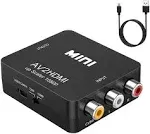 ABLEWE RCA to Hdmi,av to HDMI Converter, 1080p Mini RCA Composite CVBS Video Audio Converter Adapter Supporting PAL/NTSC for Tv/pc/ PS3/ STB/Xbox