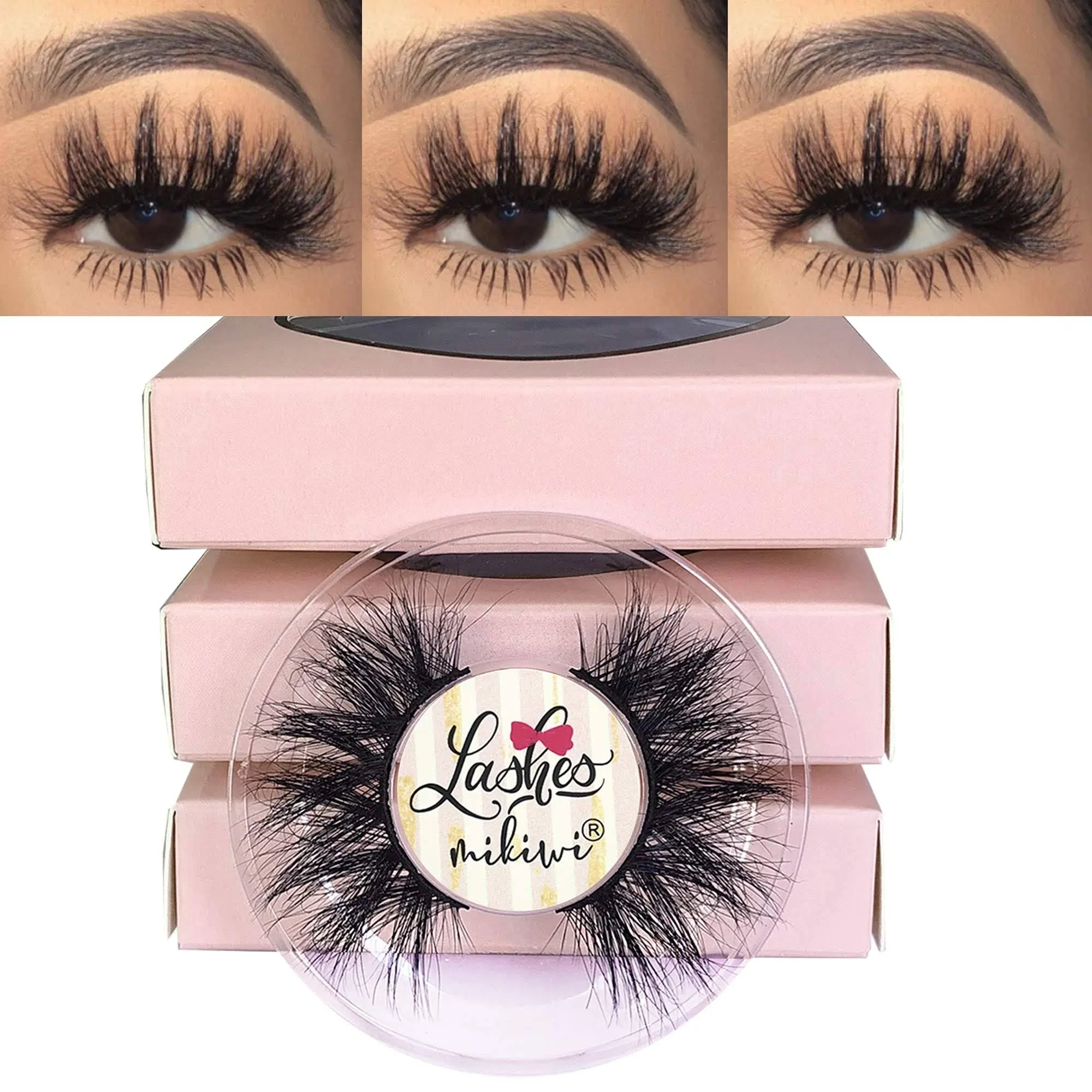 3D Mink Lashes, Mikiwi D390-3, 3 Pairs Lashes, Mink Eyelashes, Thick Handmade ...