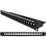 Blank Patch Panel, with Cable Manager, 24 Port, Black