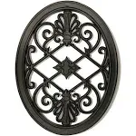 Nuvo Iron Decorative Insert for Fencing, Gates, Home, Garden - Oval, 13" X 17″, Black