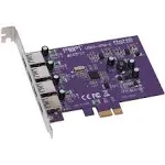 Sonnet USB3-4PM-E Allegro 4-Port USB 3.0 PCI Express Card, Supports 3.0, Mac & Windows, 3.0, PCIe 2.0, 5Gbps