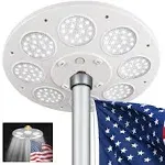 Flagpole Light Solar Powered,Auro 5 Flag Pole Light 136 LED for 15-25 Ft Poles,12 Hour Dusk to Dawn Auto On/Off,Spectacular Aurora Lighting on Outdoor Pole Top