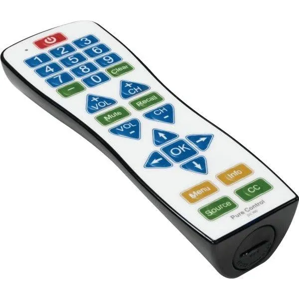 Universal Water-Resistant Television Remote | PC101 EasyClean Big Button, Smart, Learning TV Remote Control Universal - Wipe Clean Easily, Perfect for Home Use.