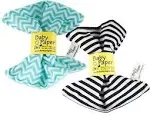 Baby Paper – 2 Pack of Crinkly, Sensory Toys, Black & White Stripe, Turquoise Zig Zag