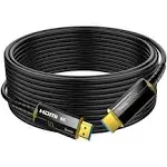 Fiber Optic HDMI Cable 50FT, 8K (HDMI 2.1,48Gbps) Ultra High Speed HDMI Cord with Gold Plated Connectors, 8K@60Hz 4K@120Hz, Compatible for PC HDTV Projector Large Display, Male-to-Male