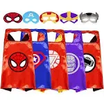 VOSOE Superhero Capes and Masks Double Side Dress Up Costumes Christmas Cosplay Festival Birthday Party Favors for Kids Thanos