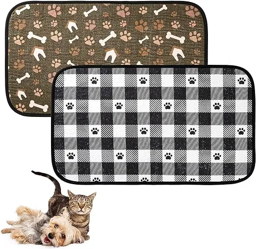 Dog Food Mats Pet Bowl Mats Super Absorbent and Dry Prevents Spills Non-Slip ...