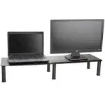 Mind Reader Large Adjustable Dual Monitor Stand Black