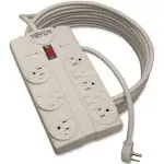 Tripp Lite 8 Outlet Surge Protector Power Strip, Extra Long Cord 25ft, Right-Angle Plug, Lifetime Limited Warranty & Dollar 75K Insurance (TLP825) , White