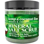 Dead Sea Collection Salt Body Scrub - Large 23.98 oz - with Hemp & Coconut Lime - Exfoliating Effect - Includes Organic Essential Oils and Natural