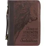 Bible Cover Medium Brown Lord Is My Strength Exodus 15:2