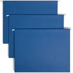 Smead Letter 1/5 Tab Hanging File Folders, Navy, 25/Box (64057)