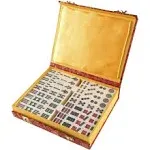 Chinese Mahjong Game Set 144 Tiles in Ornate Case 1.25 x .75 Inch Tiles