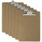 Officemate Recycled Wood Clipboards, 6 Inch Clip, 6 Pack Clipboards, Letter Size (9 x 12.5 Inches), Brown (83706)