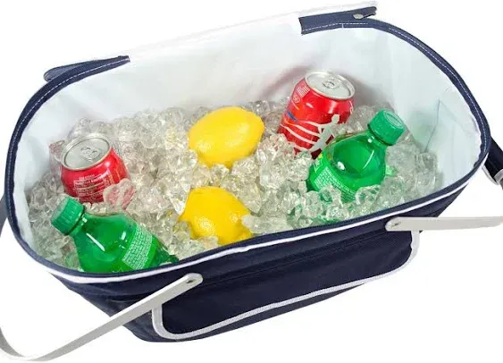 Picnic at Ascot Patented Collapsible Insulated Picnic Basket Equipped with Service For 4