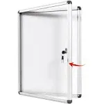 Swansea Enclosed Bulletin Board Dry Erase Noticeboard Lockable Display Boards White with Aluminium Frame 20x16inch(2xA4)