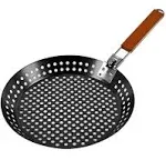 Mr. Bar-B-Q 06750X Heavy Duty Non-Stick Grilling Skillet | Rust Resistant Grill Pan with Handles | Easy to Use Grilling Accessories | Non-Stick Surface | Great for Seafood & Vegetables