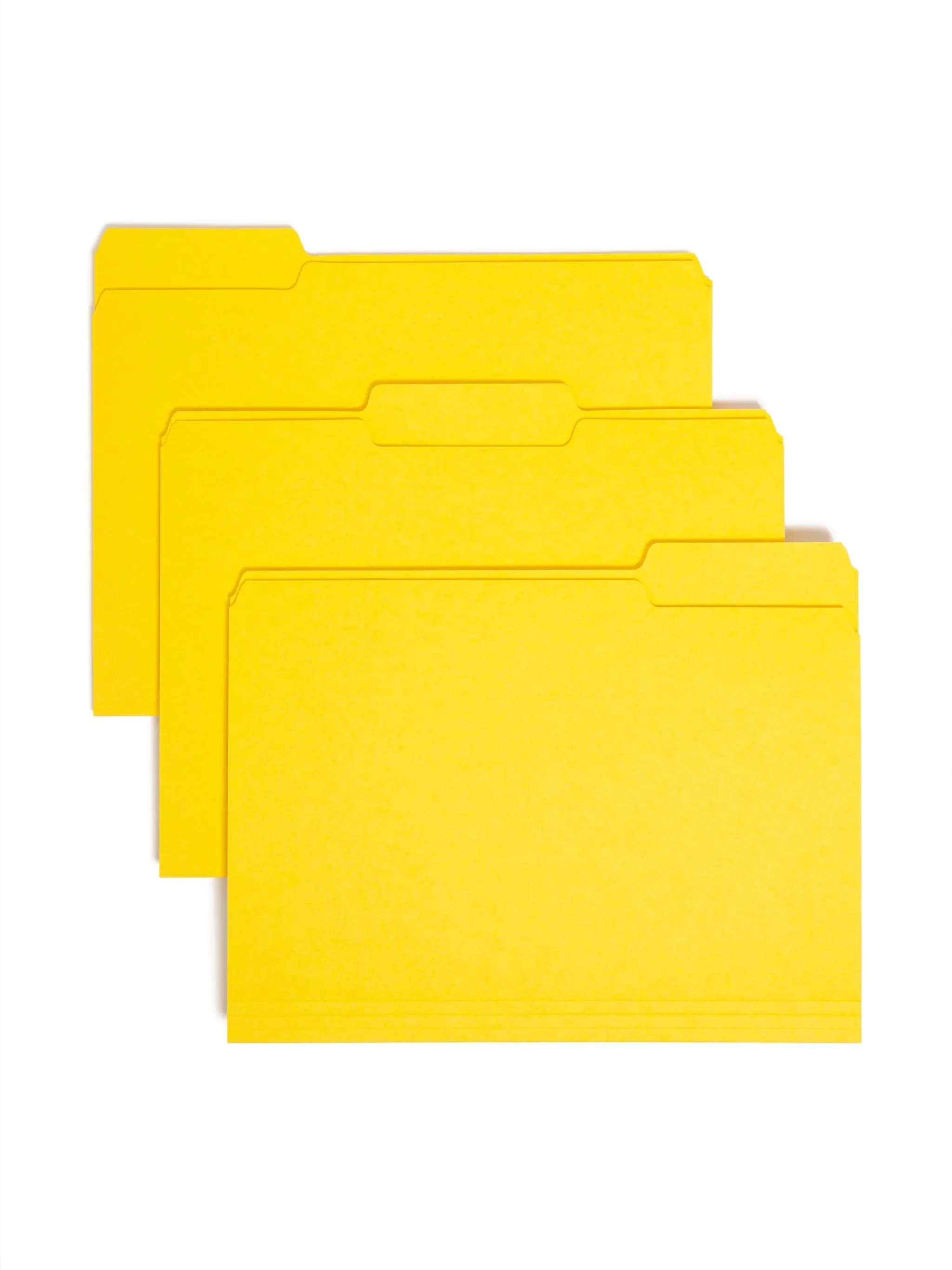 Smead Interior File Folders, 1/3-Cut Tab, Letter size, Yellow, 100/Box