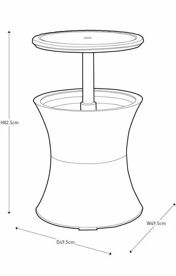 Keter Pacific Cool Bar Outdoor Patio Furniture and Hot Tub Side Table with 7.5 Gallon Beer and Wine Cooler