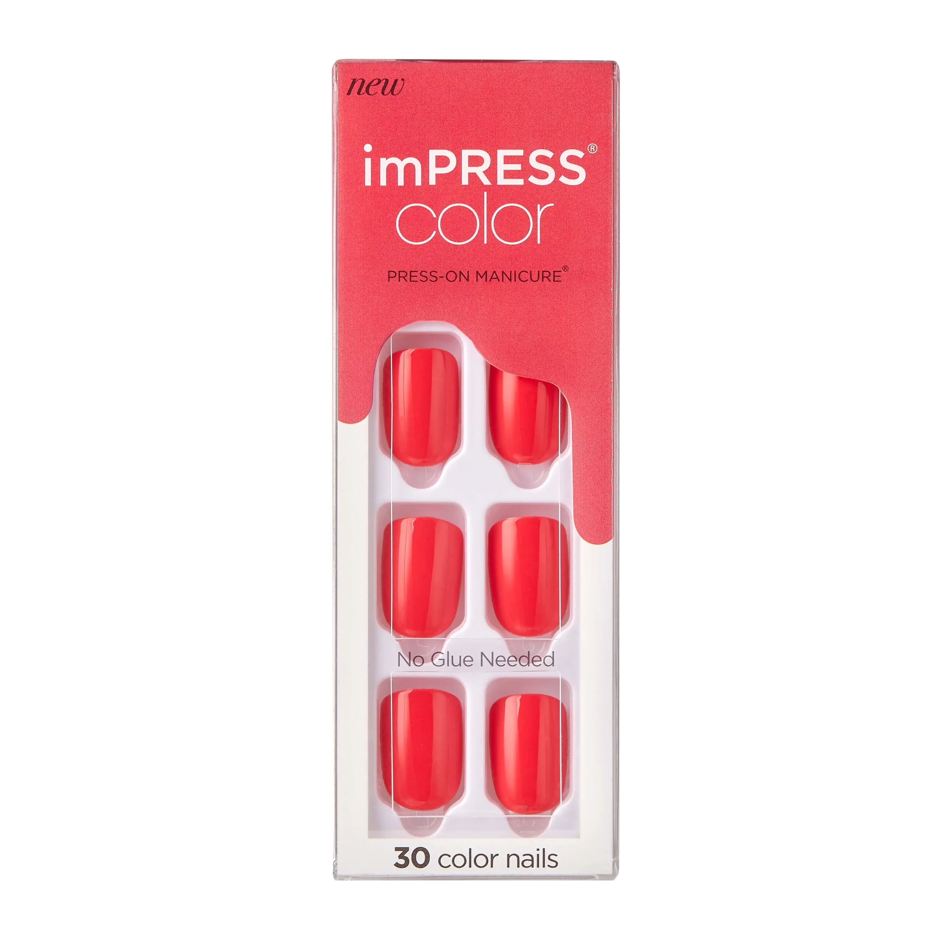 imPRESS Press-On Manicure Color Nails, Reddy or Not (30 ct)