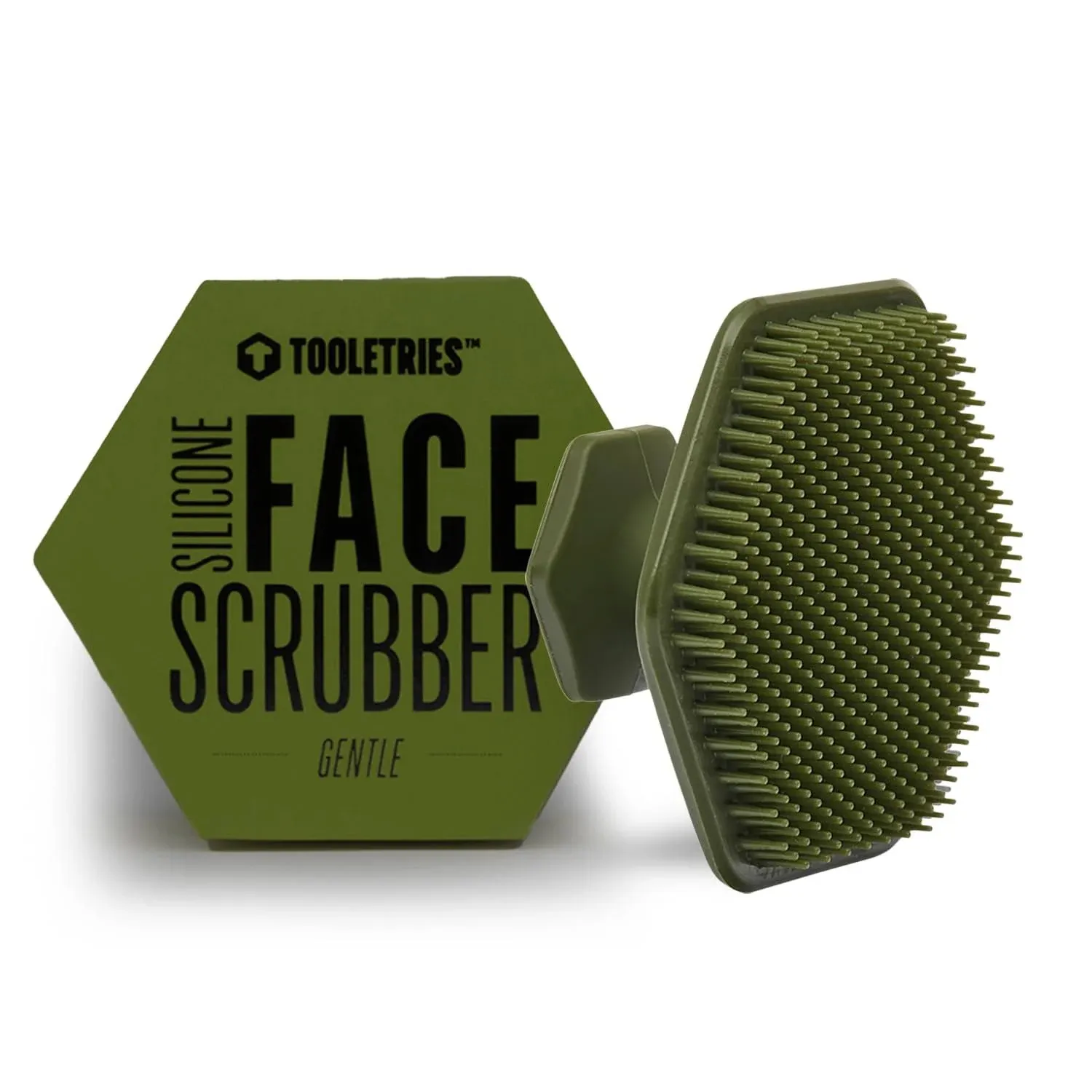 Tooletries - Men's Face Scrubber - Silicone Facial Cleansing Brush, Gentle Exfoliator Pad & Soft-Touch Massager - Removes Dead & Dry Skin - Long