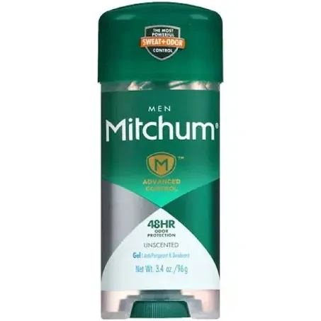 Mitchum Advanced Control Unscented Gel, Anti-Perspirant & Deodarant 3.4 oz (Pack of 5)