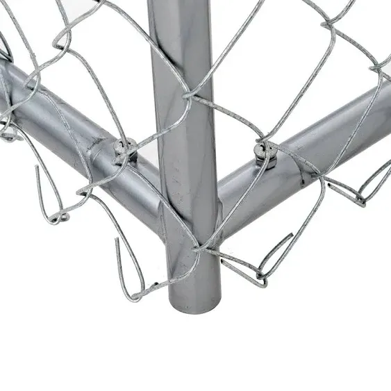 Lucky Dog 61528EZ Adjustable 10' x 5' x 6' Heavy Duty Outdoor Galvanized Steel Chain Link Dog Kennel Enclosure w/ Latching Door for Dogs Up to 125lbs