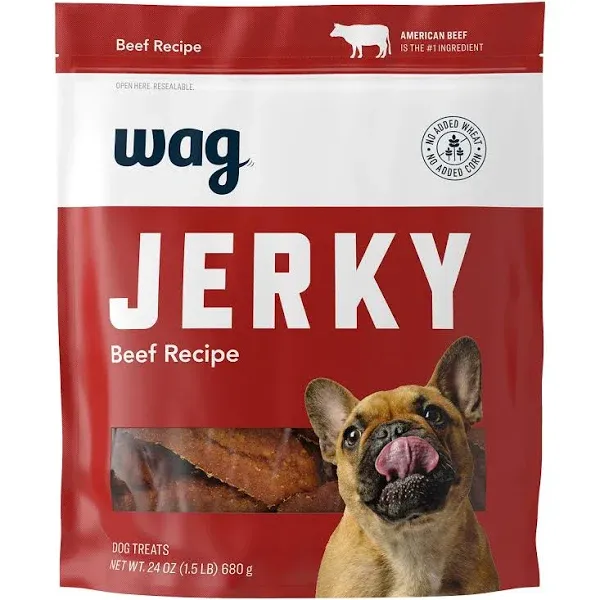 Amazon Brand - Wag Soft & Tender American Jerky Dog Treats – Beef Recipe (24 oz)