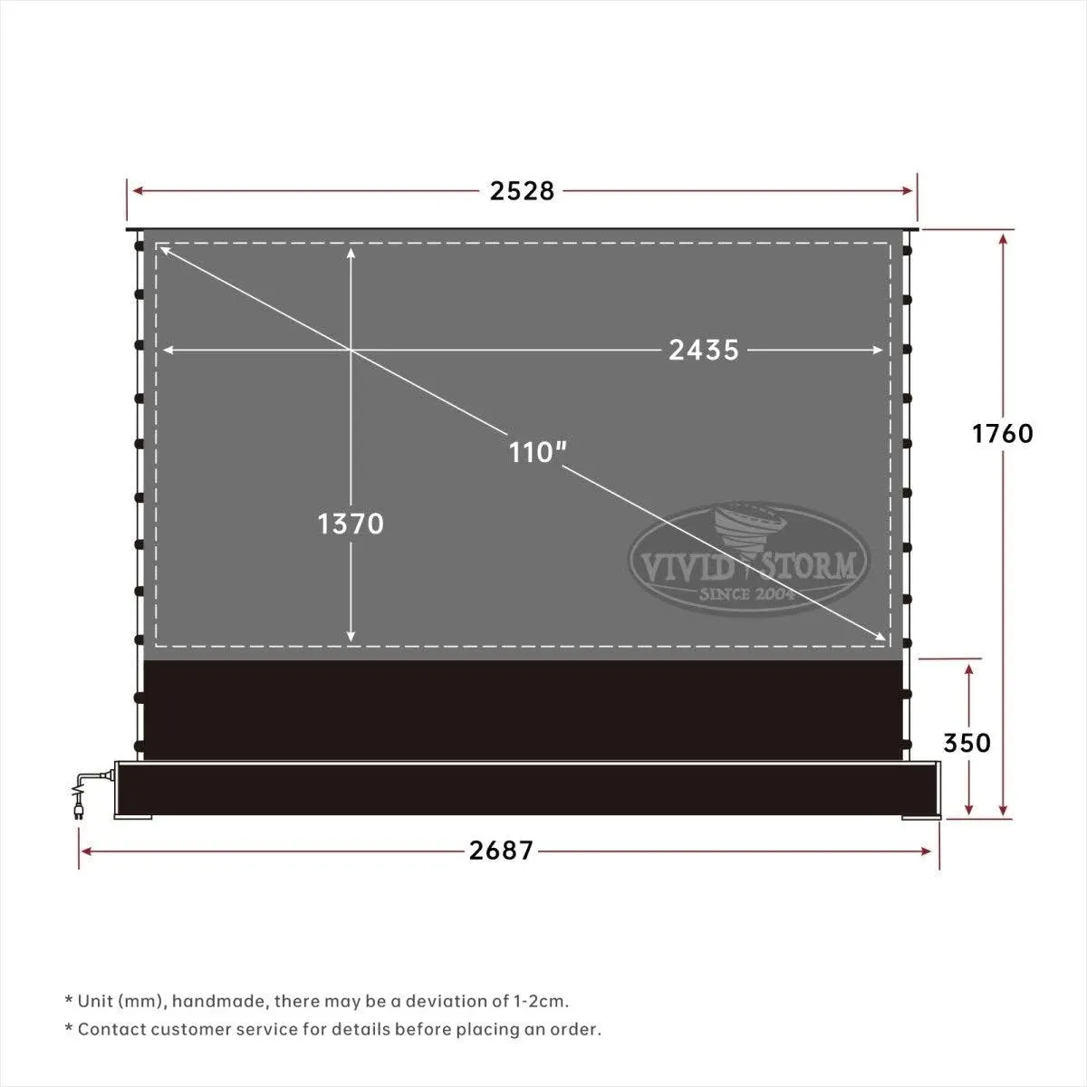 VIVIDSTORM S PRO 72inch Motorized Floor Rising UST ALR Projector Screen NEW!