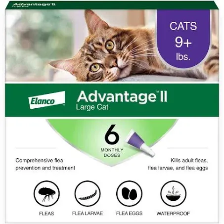 Advantage II Flea Treatment for Large Cats Over 9 lbs 6 Pack