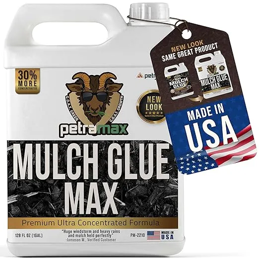 PetraTools Mulch Glue, Mulch Binder Glue, Small Gravel Binder, Landscape Adhesive, Small Gravel Stabilizer, Rock Glue for Landscape, Small Pebble Glue, Landscape Lock, Small Gravel Lock (1 Gal)