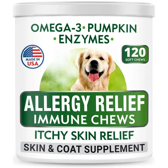 Bark&Spark, Allergy Relief Immune Chews, Kau-Snacks gegen juckende Haut, für Hunde, 120 Kau-Snacks, 264 g (9,3 oz.)